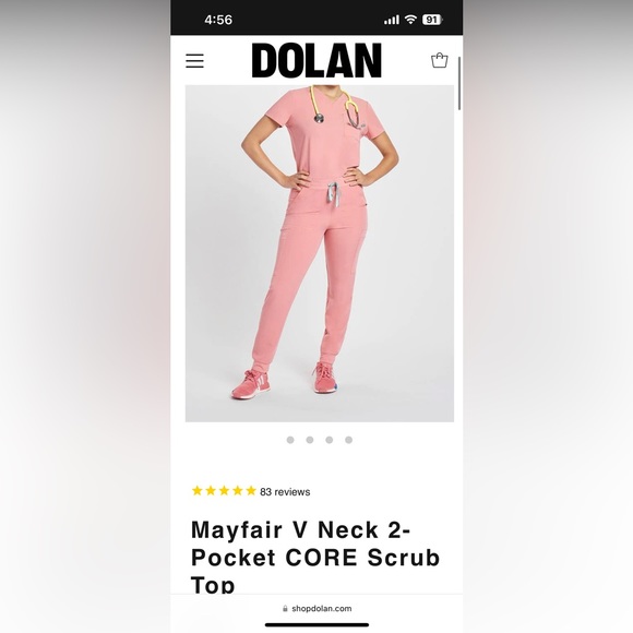 Dolan v neck scrub top Mauve size XS - Picture 1 of 2